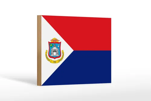 Holzschild Flagge Sint Maartens 18x12 cm Flag Sint Maarten Deko Schild