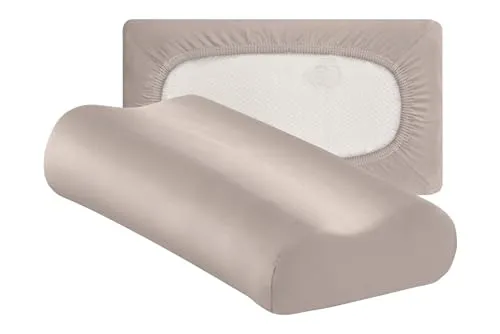Traumschloss Flex-Kissenbezug für Nackenstützkissen- (30x50-40x70), Farbe:Stein