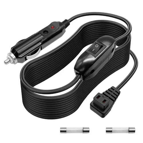 Hoembpn 12V/24V Auto-Kühlbox Verlängerungskabel mit Ein/Aus-Schalter - Zigarettenanzünder-Stecker für Kompressor-Kühlschrank | 15A Sicherung | Kompatibel mit Dometic/Alpicool/ARB | 2m Ersatzkabel