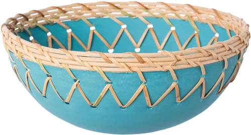 Creativ home Dekoschale Schale mit Sisalverzierung (1 St) in blau von Creativ home