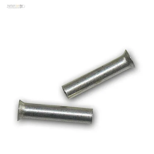 Aderendhuelsen unisoliert versilbert 0,75mm² 6mm, Aderendhülse Aderendhülsen 100