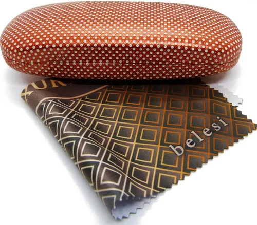 belesi Brillenetui XL Mikrofasertuch mit Etui Optikerqualität 20cm X 20cm Premiumqualität, Brillen Etui Damen + Herren Hartschale Brillenhülle + Mikrosfasertuch