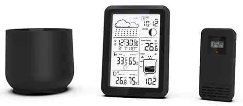SOUCCESS Funk-Wetterstation mit Außensensor und Regenmesser