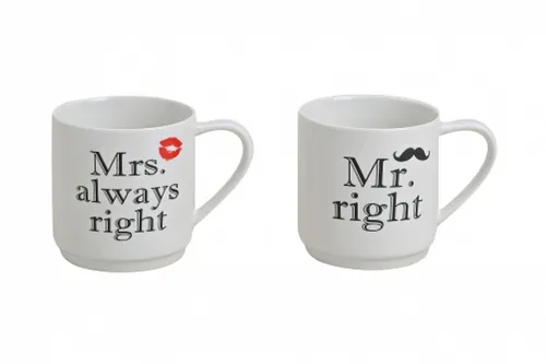 Produktbild Becher Mr. Right  Mrs. Always Right Porzellan Hochzeit 2 er Set