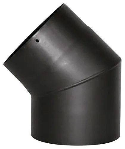 JUSTUS Ofenrohr Bogen 150 mm 45 ° - Aschesauger, ideal für die Kamininstallation, aus robustem Stahlblech in elegantem Schwarz, sorgt für effiziente Rauchabführung und hohe Sicherheit.