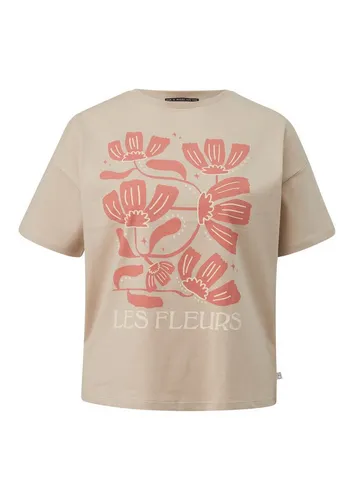 QS Kurzarmshirt T-Shirt Baumwollshirt mit überschnittener Schulter