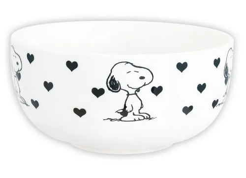United Labels® Müslischale The Peanuts Schüssel Snoopy – Herzen - Weiß aus Keramik 400 ml, Keramik