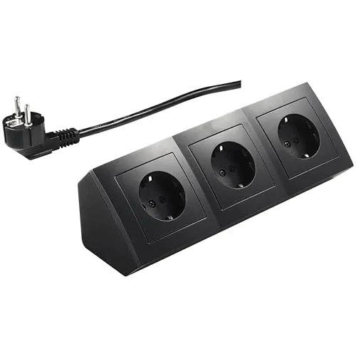 McPower Steckdosenblock Flair 3-Fach mit 2m Kabel in schwarz von McPower
