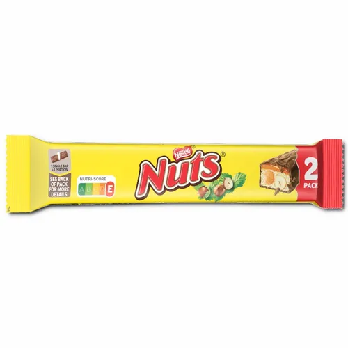 Nestle Nuts 2 Pack, Schokolade, 60g Riegel 19,83€/1kg