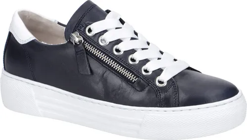 Gabor Damen Low-Top Sneaker - Damen-Sneaker in Midnight/Weiß, mit moderater Mehrweite (G) und praktischem Reißverschluss für optimalen Komfort und Stil.