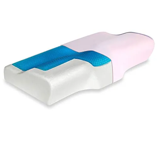 Vitabo Nackenkissen mit Gel-Auflage – Ergonomisches Kopfkissen für Seitenschläfer - Kissen für erholsamen Schlaf, ergonomisches Design mit Gelauflage für optimale Druckentlastung und Anpassungsfähigkeit an jede Schlafposition.