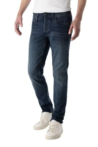 JACK & JONES NZGLENN Bluedenim812 Dunkelblau W32/L32 - Stylische Herrenjeans im Slim Fit mit 5 Taschen. Flexibles Baumwoll-Mix-Material für hohen Tragekomfort. Ideal für lässige und elegante Outfits. Pflegeleicht und in verschiedenen Farben erhältlich.