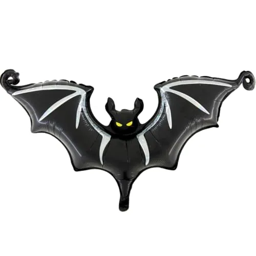 Schwarzer Fledermaus Folienballon Halloween – 62 x 32 cm – Gruselige Dekoration für Grusel Party, Luftfüllbar – Perfekt für Motto Feiern, Kostümparty & Grusel-Atmosphäre