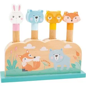 small-foot Motorikspielzeug 11474, Pastell, Steckspiel aus Holz, ab 1 Jahr