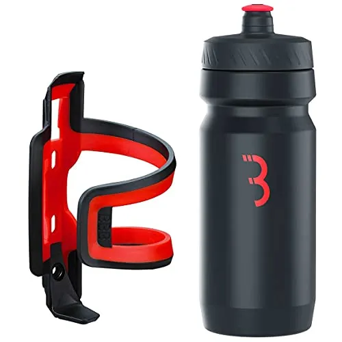 BBB Cycling Flaschenhalter Fahrrad Combo Fueltank Wasserflasche BBC-40C, Schwarz-Rot, 550 ml