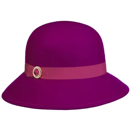 LIERYS Vianella Glockenhut 100% Wolle Made in Italy Damen Herbst Winter Fuchsia One Size