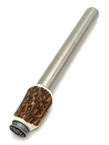 Flachmann | Hirschhorn Flachmann (100% Edelstahl) | Edelstahl-Flachmann | Taschenflasche