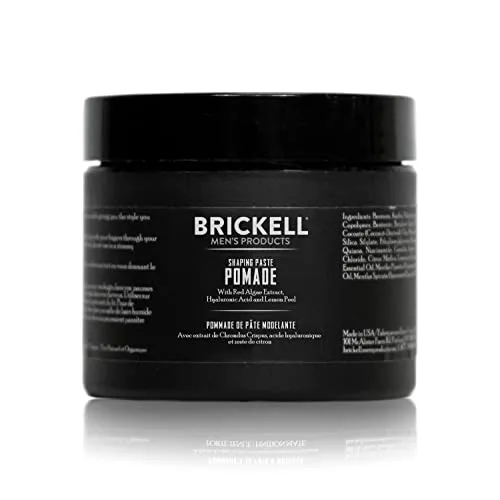 Brickell Herren Shaping Paste Pomade für Männer, ganz natürlich, Texturierende Wachs Pomade, 59 mL, Scented