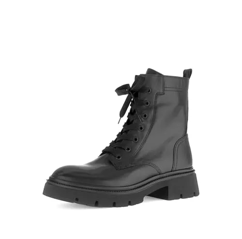 Gabor Damen Stiefel 36963 - Stylische Schnürboots in Schwarz - Elegante Gabor Damen Schnürboots aus hochwertigem Leder. Mit praktischem Reißverschluss und herausnehmbarem Fußbett bieten sie optimalen Tragekomfort für jeden Anlass.