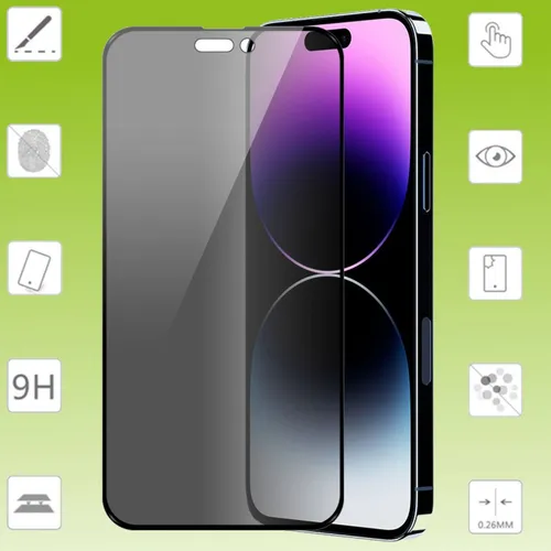 Für Apple iPhone 15 Plus 2x 3D Display H9 Privacy Hart Glas Panzer Schutz Folie