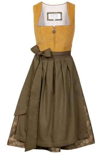 Edelnice Trachtenmode Midi Dirndl Hanna Gelb Cord in gelb von Edelnice Trachtenmode