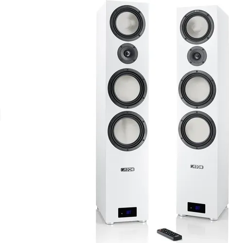 CANTON Smart GLE 9 S2 Weiss Wireless Aktiv-Lautsprecher, Paar - High-End Standlautsprecher mit kabelloser Konnektivität, ideal für audiophile Klangerlebnisse in jedem Raum.