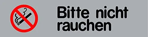 Bitte nicht rauchen Schild – selbstklebend, 160x40x0,5 mm, einfach anzubringen