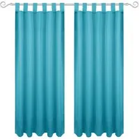 Bestgoodies Dekoschal Ellen Schlaufen Blickdicht 2er Pack 140 cm x 175 cm Türkis