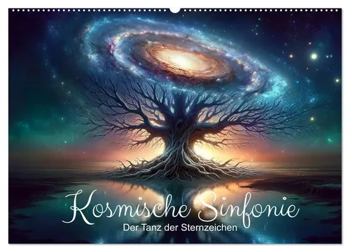 Artefacti | Kosmische Sinfonie: Der Tanz der Sternzeichen - Künstlerischer Kalender mit 14 Seiten, inspiriert von Sternzeichen. Ideal für Astrologie-Liebhaber und zur Gestaltung von Wohnräumen.