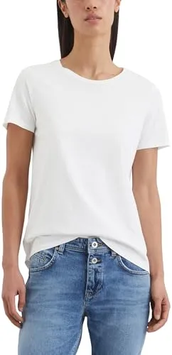Marc O'Polo Damen T-Shirt aus Bio-Baumwolle Regular Fit, Weiß (White), XXL - T-Shirts für Damen, umweltfreundlich aus Bio-Baumwolle, bietet hohen Tragekomfort im Regular Fit.