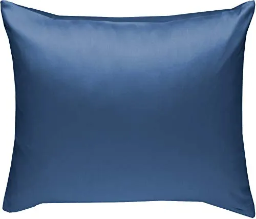Bettwaesche-mit-Stil Mako-Satin Baumwollsatin Bettwäsche Uni einfarbig zum Kombinieren (Kissenbezug 40 cm x 40 cm, Jeans Blau) viele Farben & Größen