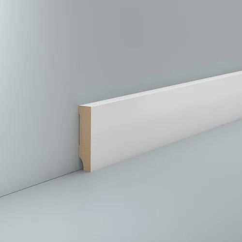 MDF Sockelleiste weiß 13 x 58 Foliert RAL 9016 Fußleiste Modell Modautal
