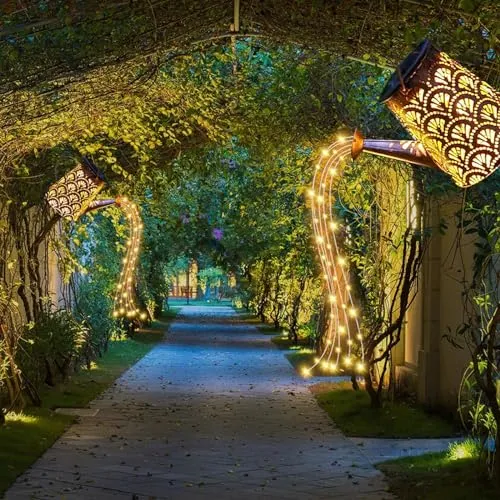 LQWELL Solar Gießkanne Lichterkette 2 Stück in weiß von LQWELL