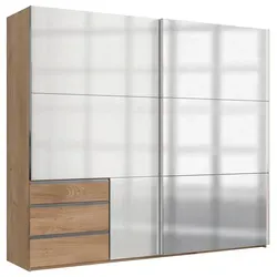 Schwebetürenschrank Level 36D ca. 250 cm Weiß/Eiche Dekor