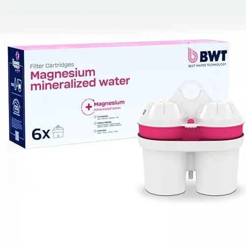 BWT 8814336 Filterkartuschen – 6 Stück für Brita Maxtra - Wasserfilterkartuschen für Trinkwasser, mit Magnesium für mineralisiertes Wasser, schützt Haushaltsgeräte und sorgt für besten Geschmack bei Tee und Kaffee.