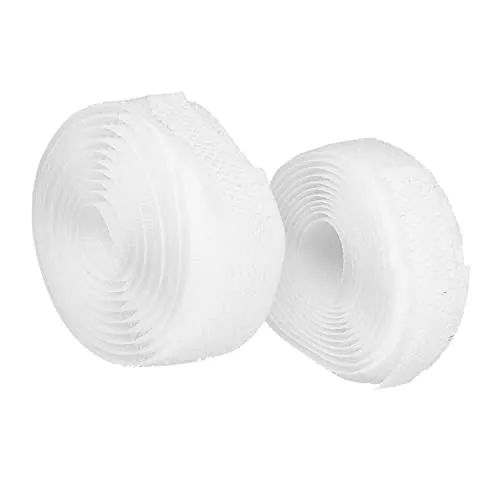 mumbi Klettband zum Nähen, Klett bestehend aus Haken und Flausch zum Aufnähen, Klettverschluss 20mm x 1 Meter, Weiß