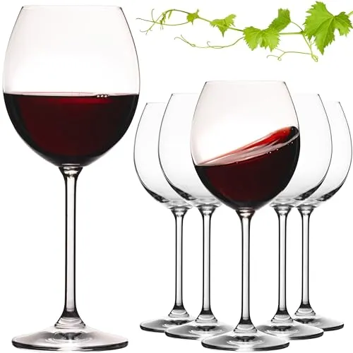 IMPERIAL glass Burgundergläser 350ml Set 6-Teilig 'Venedig' Rotweingläser aus Crystalline Glas Weinglas Spülmaschinenfest