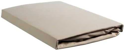 Ambiante Splittopperspannlaken Cotton Uni für 18cm hohe Matratzen Farbe Taupe Größe 180x210/220
