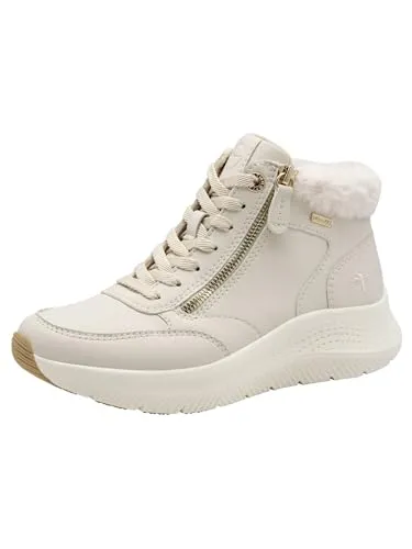 TAMARIS Sneaker Synthetik/Textil, Damen, Gr. 38, ivory - Sneaker in modernem Design mit herausnehmbarem Wechselfußbett für individuelle Bequemlichkeit. Ideal für Freizeit und City, mit seitlichem Reißverschluss für einfaches An- und Ausziehen.