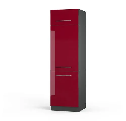 VICCO Kühlumbauschrank 60 cm Bordeaux Hochglanz in rot von Vicco