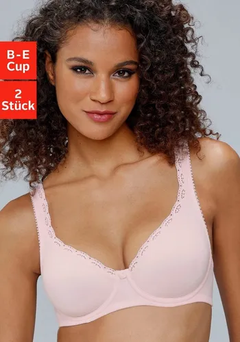 petite fleur T-Shirt-BH (Packung, 2 Stück) mit nahtlosen Cups, Baumwoll-Qualität – auch ideal für große Größen