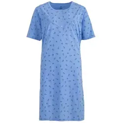 zeitlos Nachthemd Nachthemd Kurzarm - Blumen blau M