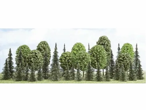 Busch 6490 Mischwald Laubbäume Laubbaum Tannen Tanne 35 Bäume H0 Neu
