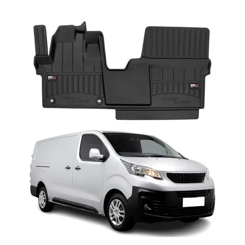 OMAC Gummi Fußmatten für Peugeot Expert 2016-2025 - Premium TPE Automatten, wasserfest und rutschfest für optimalen Fahrzeugschutz, einfach zu reinigen und ideal für alle Wetterbedingungen.