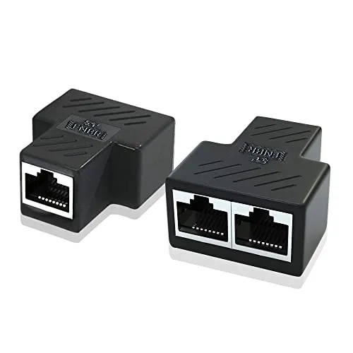 Lan Splitter, FNBR 1 Auf 2 Kabel Ethernet Lan Verteiler, Netzwerk 1 auf 2, Lan Switch 2port, Network Splitter -(2 Adapter)