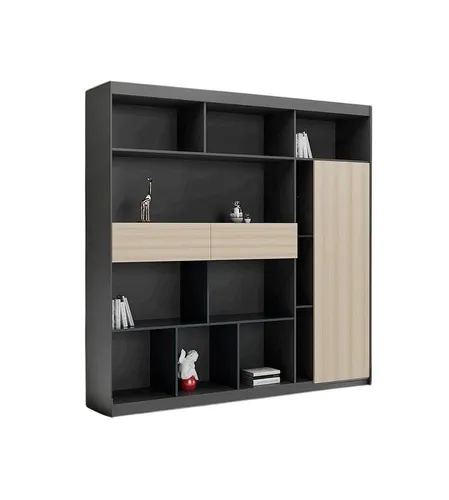 Geräumiger Büroschrank mit praktischen Ablageflächen - Moderner Büroschrank mit 11 Regalfächern und einer Tür. Ideal für die effiziente Nutzung Ihres Arbeitszimmers. Maße: 200 x 43 x 200 cm, gefertigt aus hochwertigem Holz.