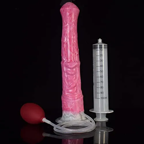Realistischer Tier Pferd Dildo Spritz Dildo mit Saugnapf LYAMais 28.5cm Super Lang Tierdildo Silikon Analdildo Mit Sperma Spritzfunktion Ejakulationsfunktion Didlos Sex spielzeug Für Frauen