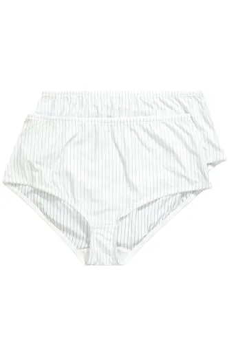 Ulla Popken Damen Midislips 2er-Pack in weiß von Ulla Popken