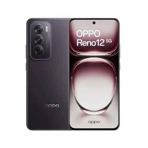 OPPO Reno12 5G - 256GB, 12GB RAM, Schwarz-Braun - Simlockfreies Handy mit 5G, leistungsstarker MediaTek CPU und beeindruckender Kamera für brillante Fotos.