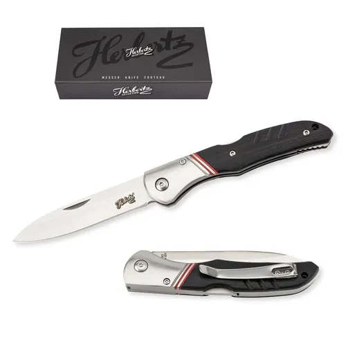 HERBERTZ SELEKTION Taschenmesser -  Heftschalen: schwarzes G10 - NEU - 53028